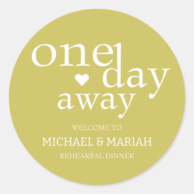 Pegatina Redonda Sencilla Elegante La Noche Antes Cena de Ensayo  (Anverso)