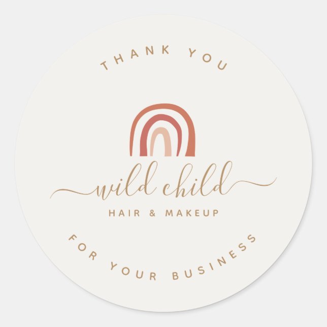 Pegatina Redonda Sencilla escritura moderna de moda Resumen Arcoiri (Anverso)