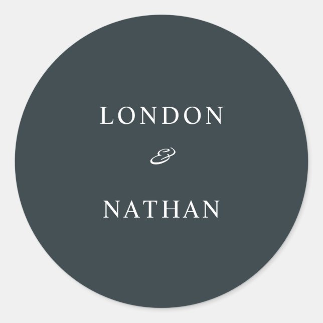 Pegatina Redonda Sencilla vegetación azul silenciada (Anverso)