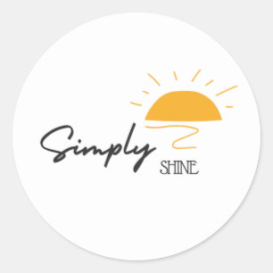 Pegatina Redonda Sencillamente Brilla Sunshine Bright Circle Pegati