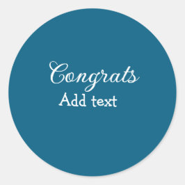 Pegatina Redonda Sencillas felicitaciones mínimas graduación añadir