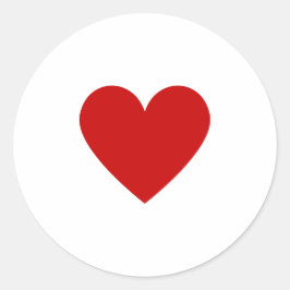Pegatina Redonda Sencillo Corazón Rojo Moderno Amor Moda mínima