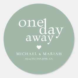 Pegatina Redonda Sencillo elegante de un día de duración Cena de en