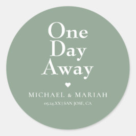 Pegatina Redonda Sencillo elegante de un día de duración Cena de en