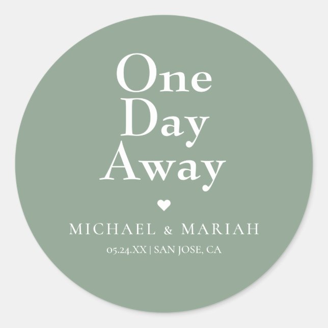 Pegatina Redonda Sencillo elegante de un día de duración Cena de en (Anverso)