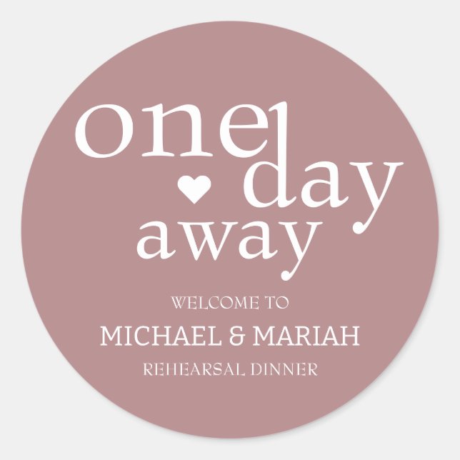 Pegatina Redonda Sencillo Elegante La Noche Antes Cena de Ensayo (Anverso)