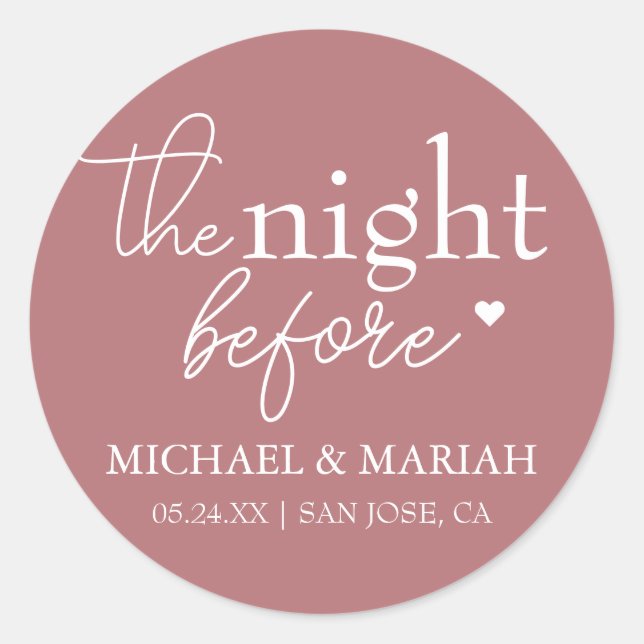 Pegatina Redonda Sencillo Elegante La Noche Antes de la Cena de Ens (Anverso)