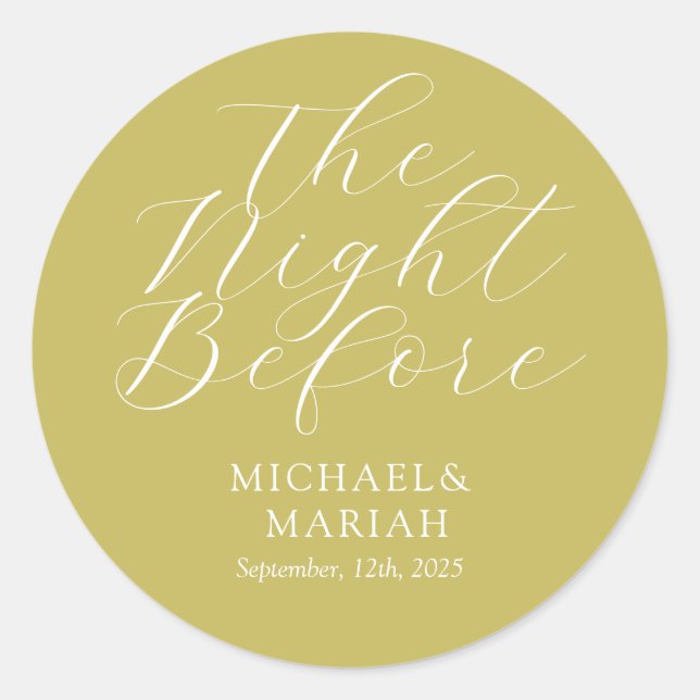 Pegatina Redonda Sencillo Elegante La Noche Antes de la Cena de Ens (Anverso)