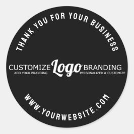 Pegatina Redonda Sencillo elegante minimalista logotipo de la empre