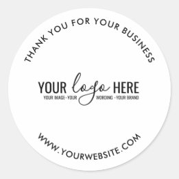 Pegatina Redonda Sencillo logotipo Personalizado minimalista elegan