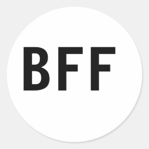 Pegatina Redonda Sencillo minimalista BFF mejores amigos familia no