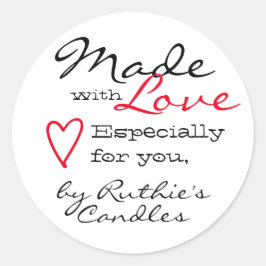 Pegatina Redonda Sencillo Minimalista hecho con el color blanco del