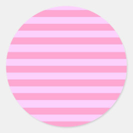 Pegatina Redonda Sencillo patrón moderno de rayas rosadas