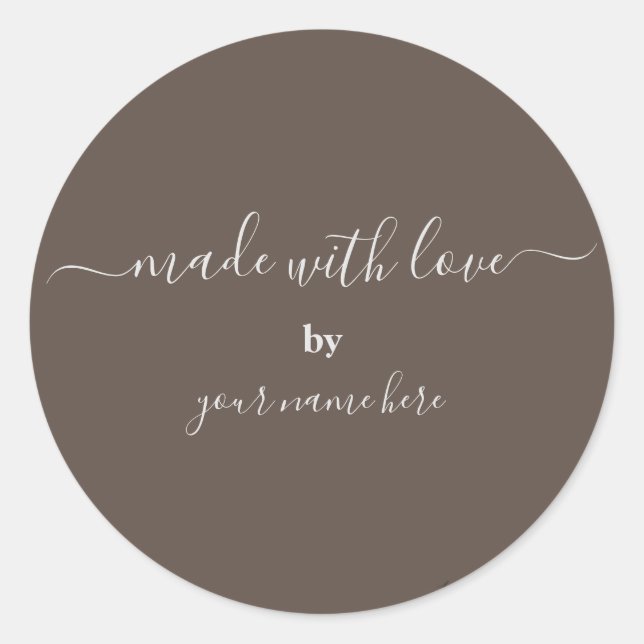 Pegatina Redonda Sencillo y elegante Embalaje a mano Redondo Clásic (Anverso)