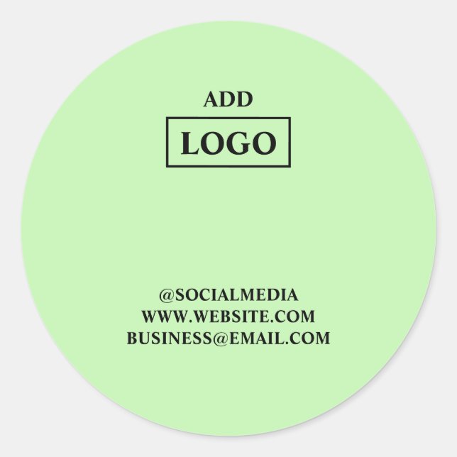 Pegatina Redonda Sencillo y elegante logo de personalizado aquí com (Anverso)