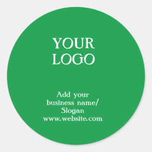 Pegatina Redonda Sencillo y elegante logo personalizado aquí compañ