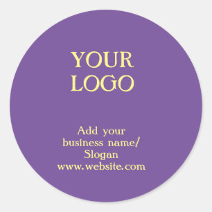 Pegatina Redonda Sencillo y elegante logo personalizado aquí compañ
