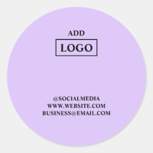 Pegatina Redonda Sencillo y elegante logo personalizado aquí compañ