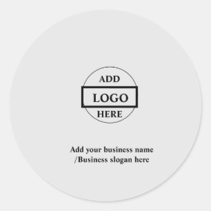 Pegatina Redonda Sencillo y elegante logo personalizado aquí compañ