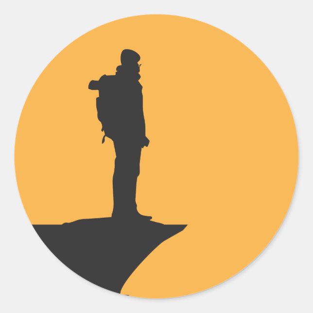 Pegatina Redonda Senderismo (Anverso)