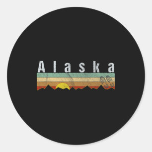 Pegatina Redonda Senderismo en Alaska - Regalo de camiseta vintage