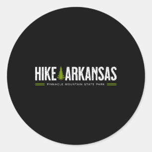 Pegatina Redonda Senderismo en Arkansas Parque Estatal de Pinnacle