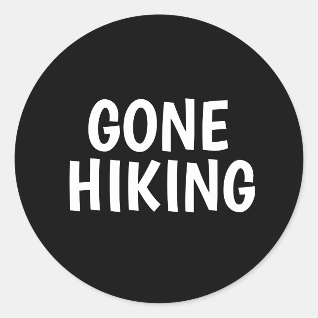 Pegatina Redonda Senderismo en marcha (Anverso)