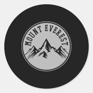 Pegatina Redonda Senderismo en montaña Monte Everest Montañismo Esc