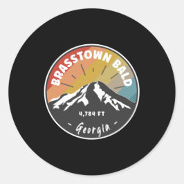 Pegatina Redonda Senderismo por Brasstown Cald Georgia
