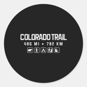 Pegatina Redonda Senderismo por Colorado Trail