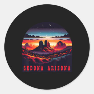 Pegatina Redonda Senderismo Sedona Az Exterior Montaña Sedona Usa R