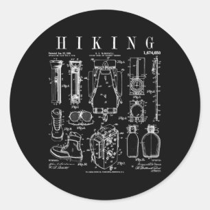 Pegatina Redonda Senderismo Trekking Caminante Aventura Al Aire Lib