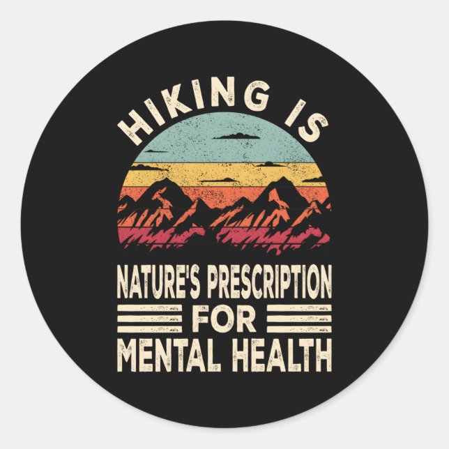 Pegatina Redonda Senderismo Y Salud De Tal (Anverso)