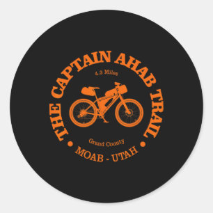 Pegatina Redonda Sendero Captain Ahab Divertido Moab Utah Ciclismo 