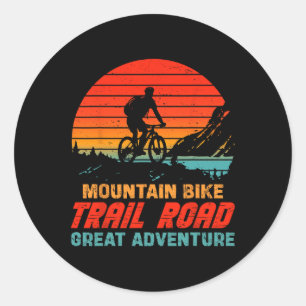 Pegatina Redonda Sendero de Ciclismo de Montaña Gran Aventura en Ca