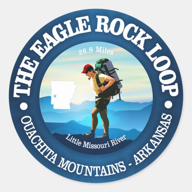 Pegatina Redonda Sendero de Loop Rock Eagle (Anverso)
