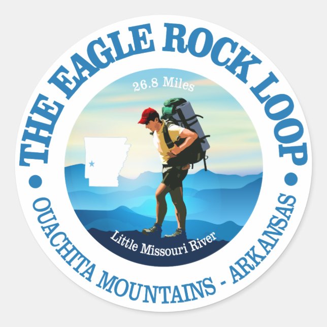 Pegatina Redonda Sendero de Loop Rock Eagle (Anverso)