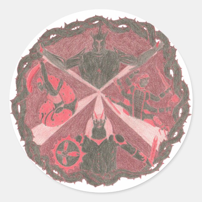 Pegatina Redonda "Sendero de un héroe" Villains Emblem (Anverso)