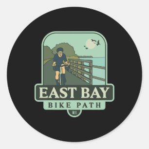 Pegatina Redonda Sendero para bicicletas de East Bay - Rhode Island