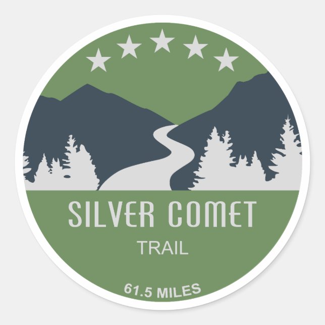 Pegatina Redonda Sendero Silver Comet Georgia (Anverso)
