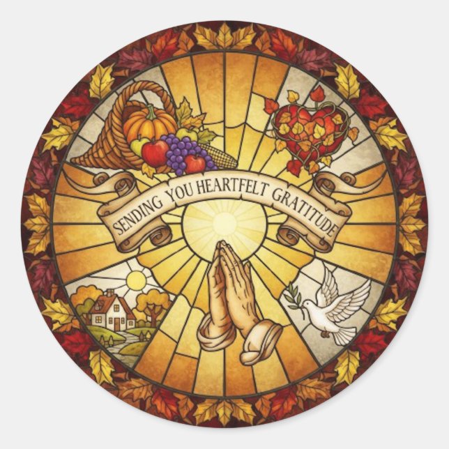 PEGATINA REDONDA SENDING YOU HEARTFELT GRATITUDE (Anverso)