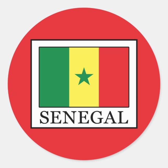 Pegatina Redonda Senegal (Anverso)