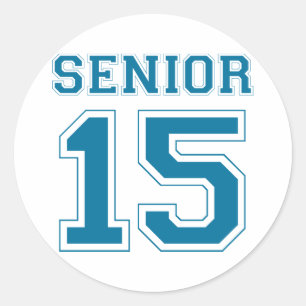 Pegatina Redonda Senior 2015 - Azul