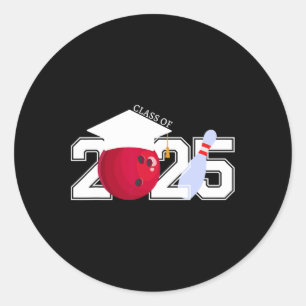 Pegatina Redonda Senior 2025 Bowling Player Cl De 2025 Graduation S