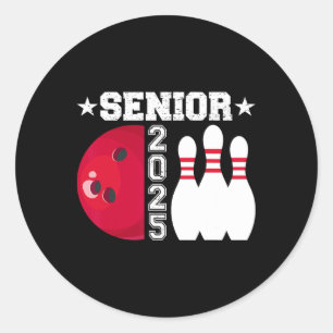 Pegatina Redonda Senior 2025 Bowling Player Cl De 2025 Graduation S