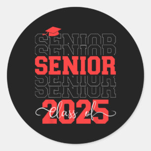 Pegatina Redonda Senior 2025 Ck To School College Graduation Cl