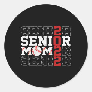 Pegatina Redonda Senior Béisbol Mom 2022 Senior Mama High School G