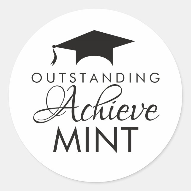 Pegatina Redonda Senior Class of 2026 Graduation Party Mint  (Anverso)