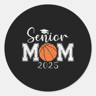 Pegatina Redonda Senior Mom 2025 Sketll Cl De 2025 Graduación