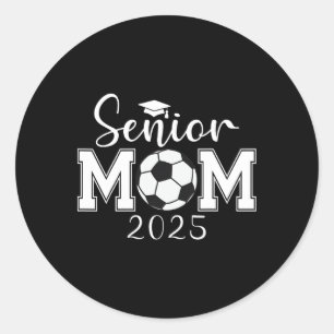 Pegatina Redonda Senior Mom 2025 Soccer Cl De 2025 Graduación